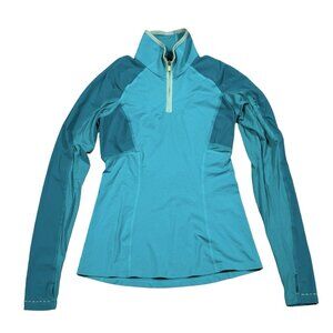 Lululemon Trail Bound Half Zip Pullover Size 4 Blue‎ Tropics Luxtreme Run Hike